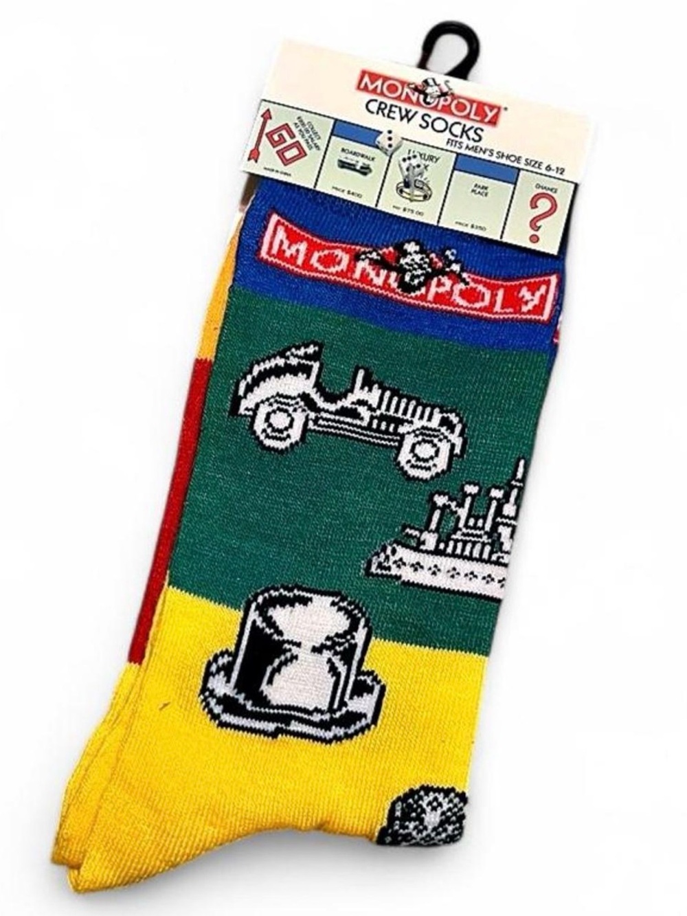 NWT Hasbro Monopoly Crew Socks -